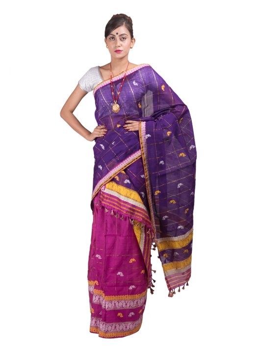 purple mekhela sador